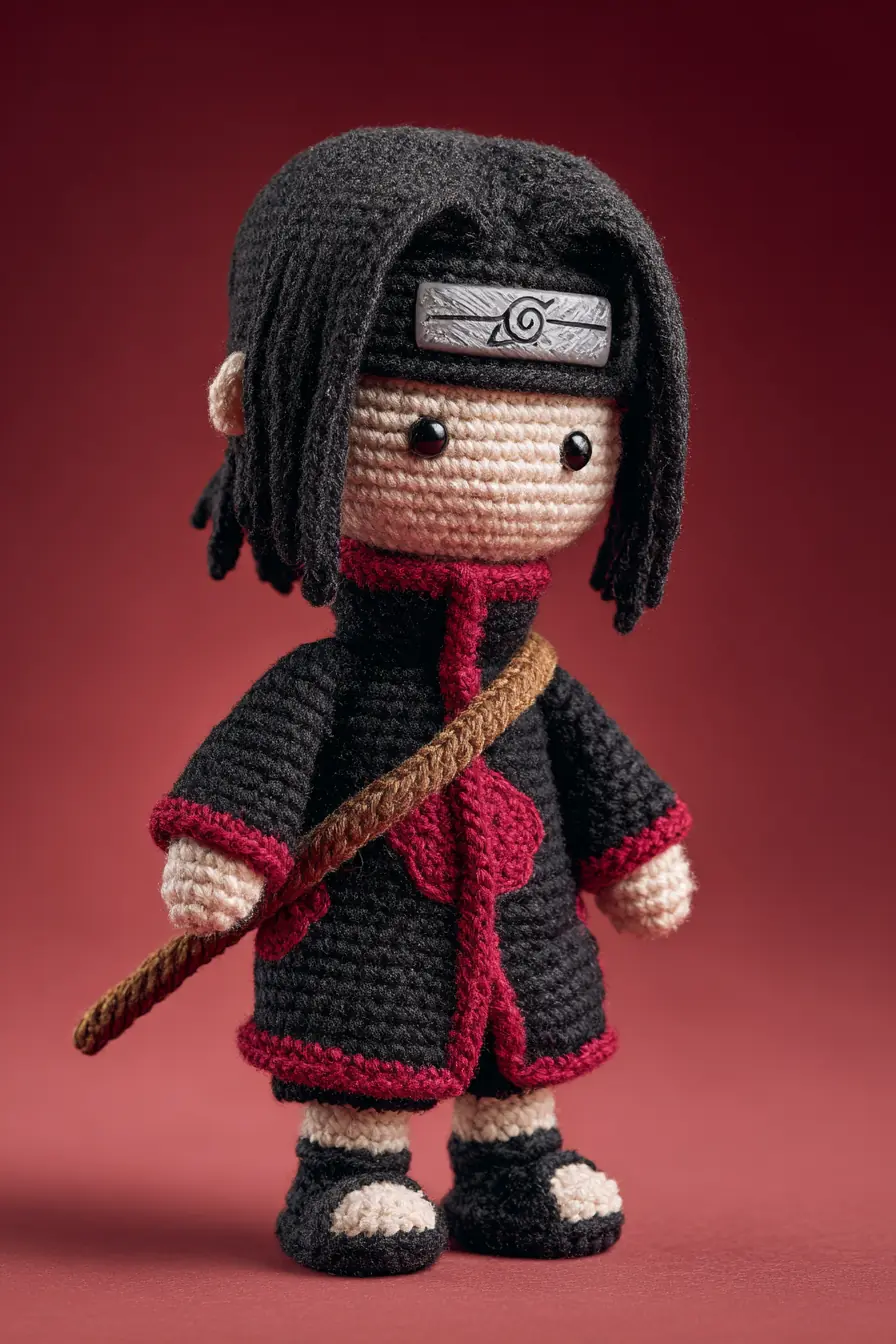 Itachi‑Inspired Anime Amigurumi Doll — Crochet Akatsuki Cloak Pattern