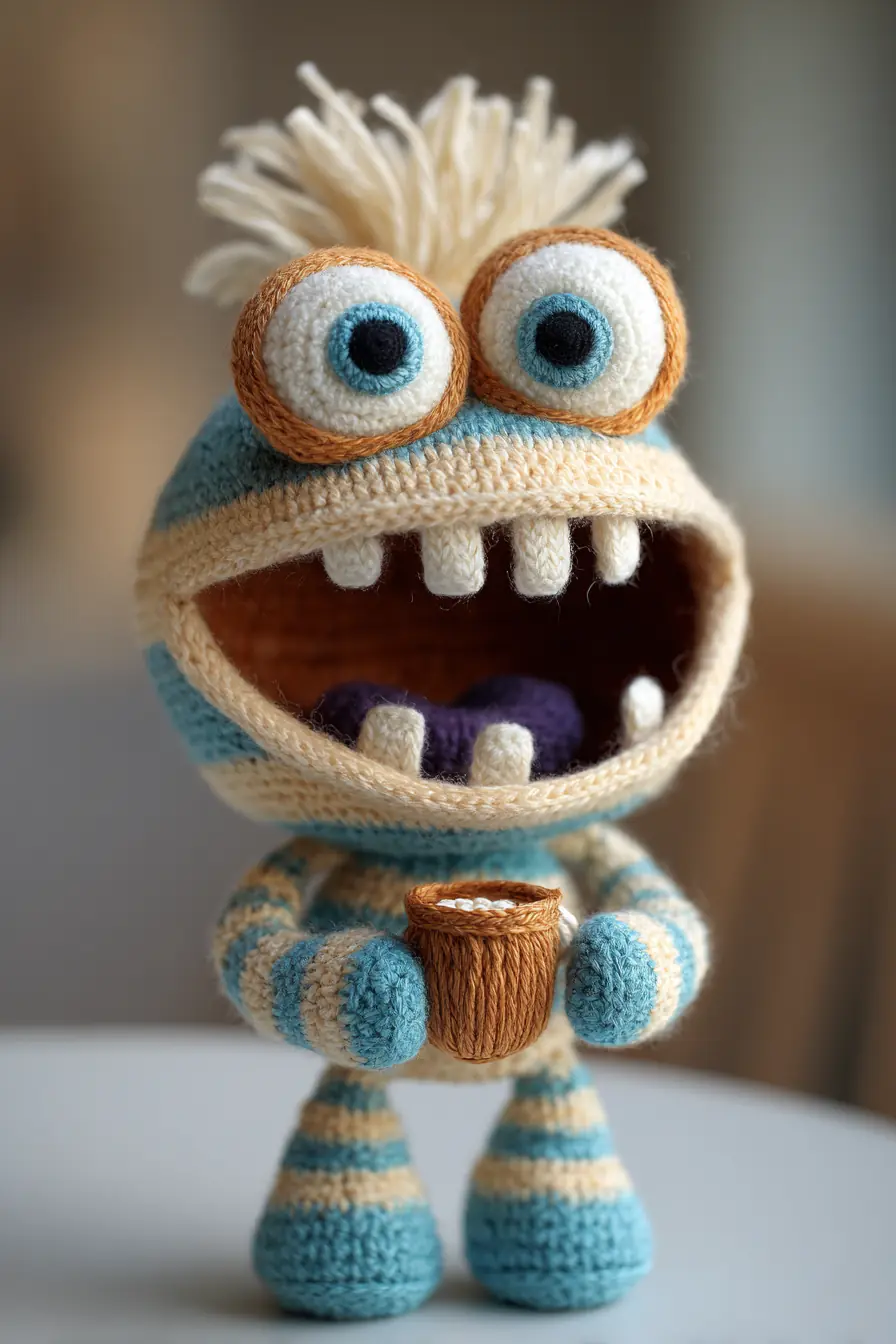 Striped Big‑Eyed Monster Amigurumi — Crochet Toy Pattern & Tips