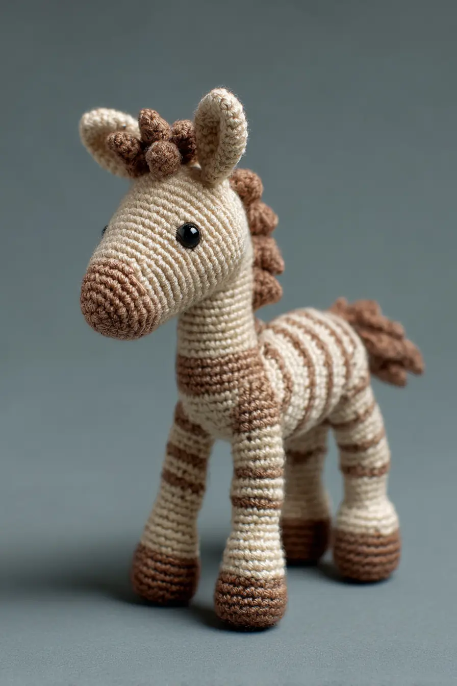 Striped Amigurumi Giraffe — Crochet Pattern with Safety Tips and Materials