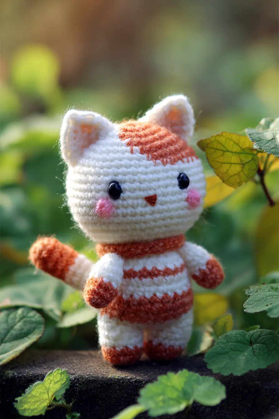 Striped Orange-and-White Cat Amigurumi — Crochet Plush Pattern & Tips