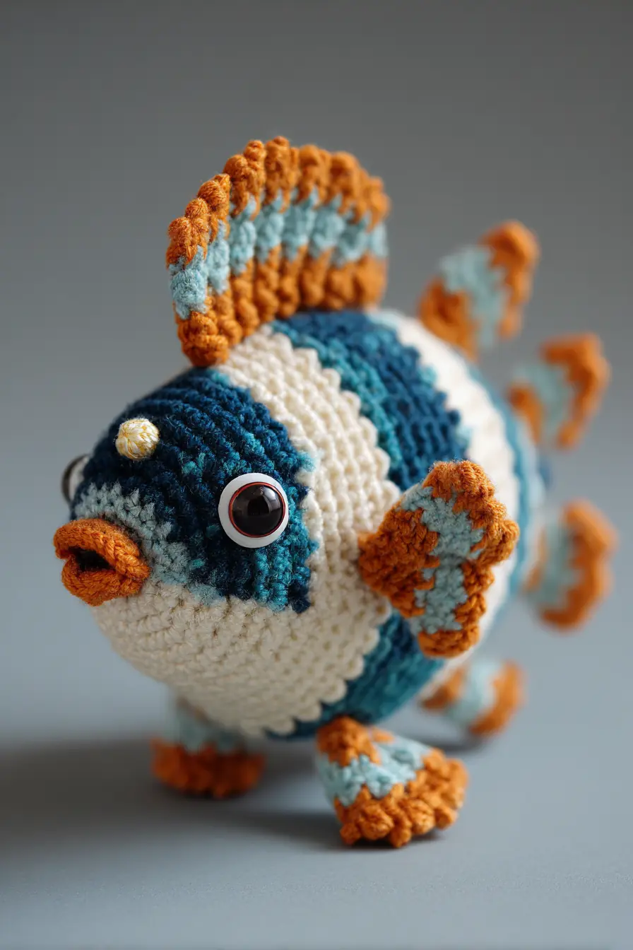 Striped Crochet Fish Amigurumi — Cotton Yarn, Safety Eyes & Simple Stitches