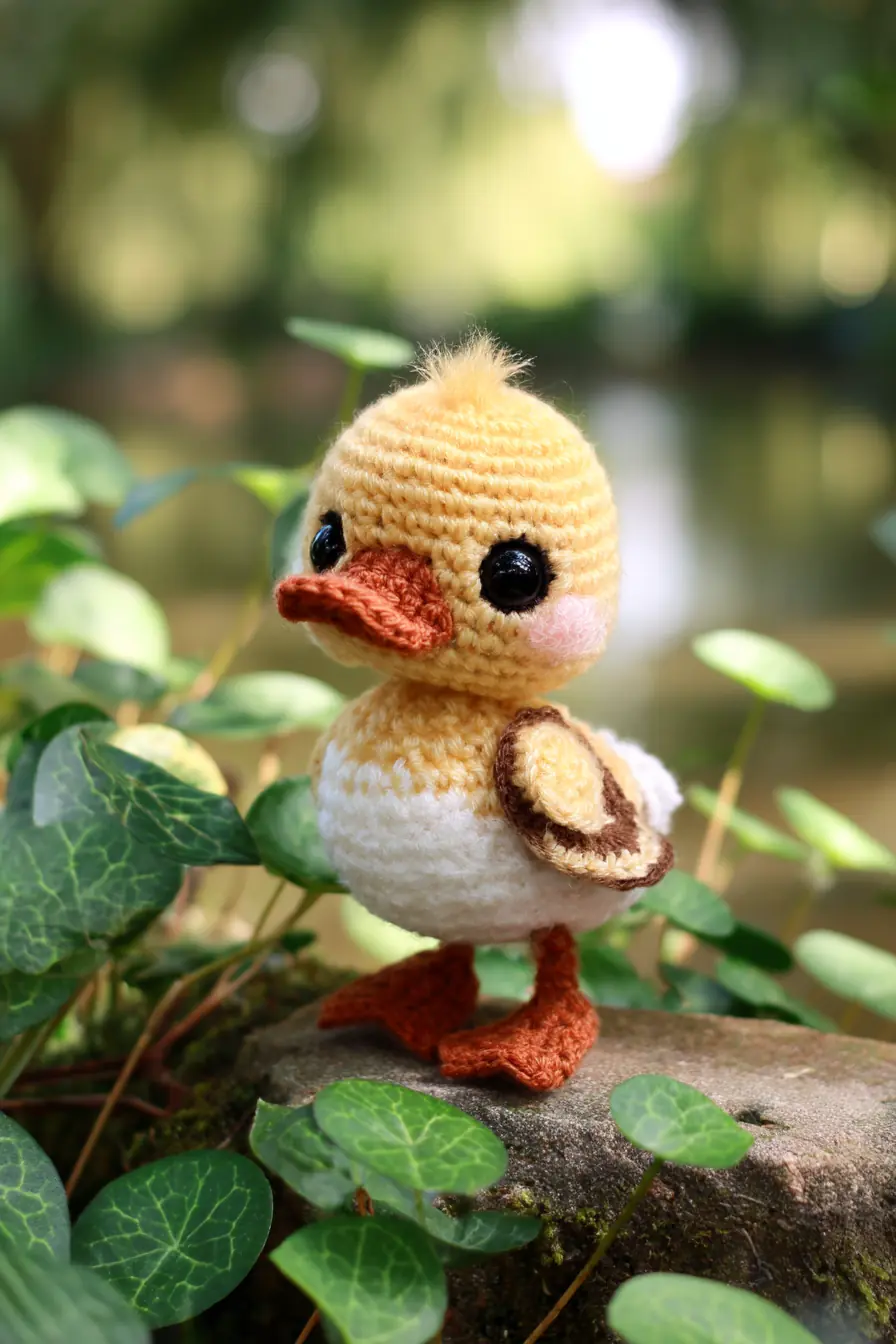 Duckling Amigurumi Pattern — Worsted Yarn, Safety Eyes, Simple Stitches