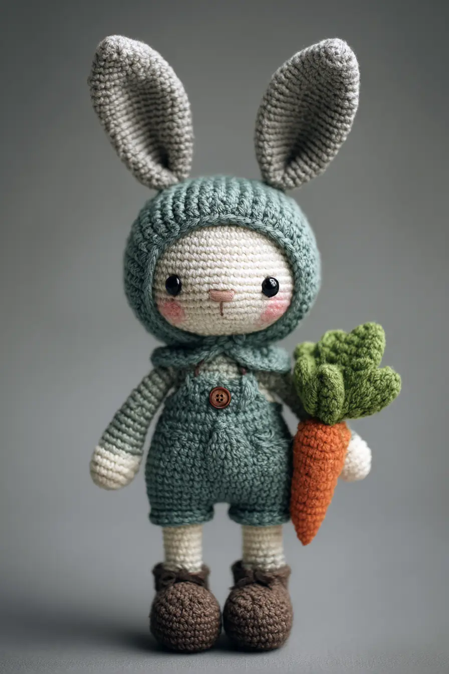 Bunny Amigurumi Crochet Pattern — DK Yarn, 3.5 mm Hook, ~9 in (23 cm)
