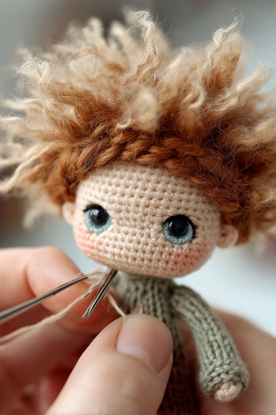 Curly-Haired Mini Amigurumi Doll — Materials, Stitches & Finishing Tips