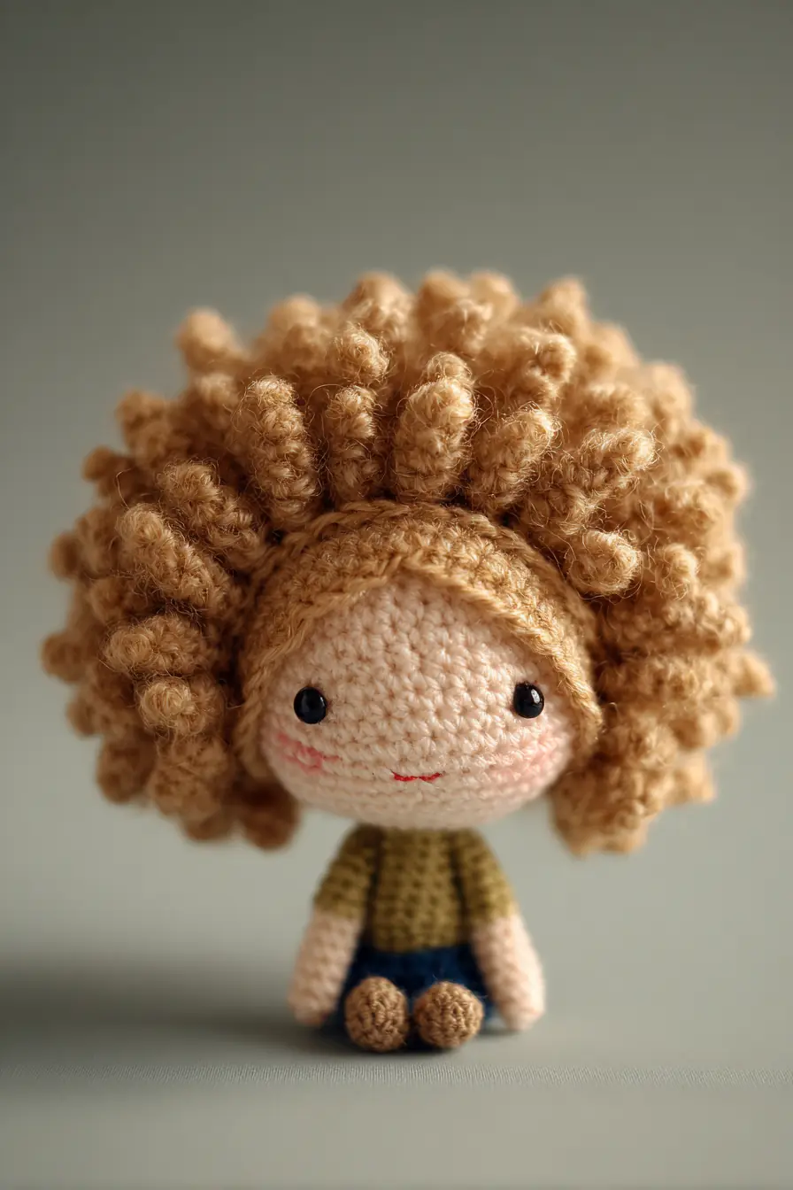 Curly-Haired Amigurumi Mini Doll — Crochet Pattern, Yarn & Safety Tips