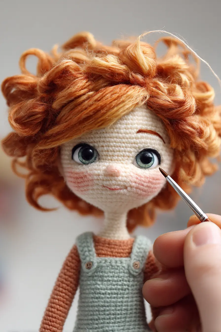 Curly-Haired Amigurumi Doll Pattern — Yarn, Stitches & Safety