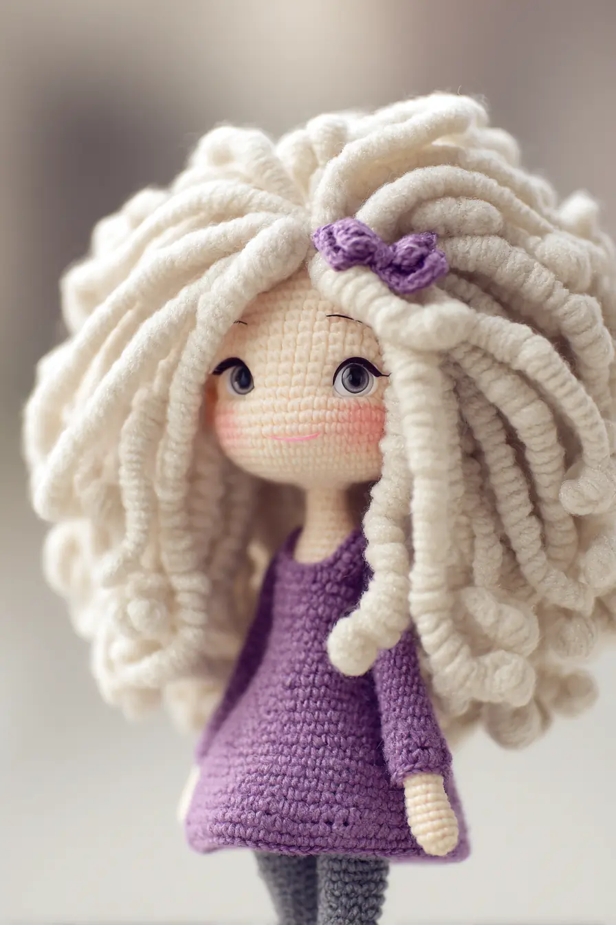 Curly-Haired Amigurumi Doll Pattern — Soft Yarn, Simple Stitches & Tips