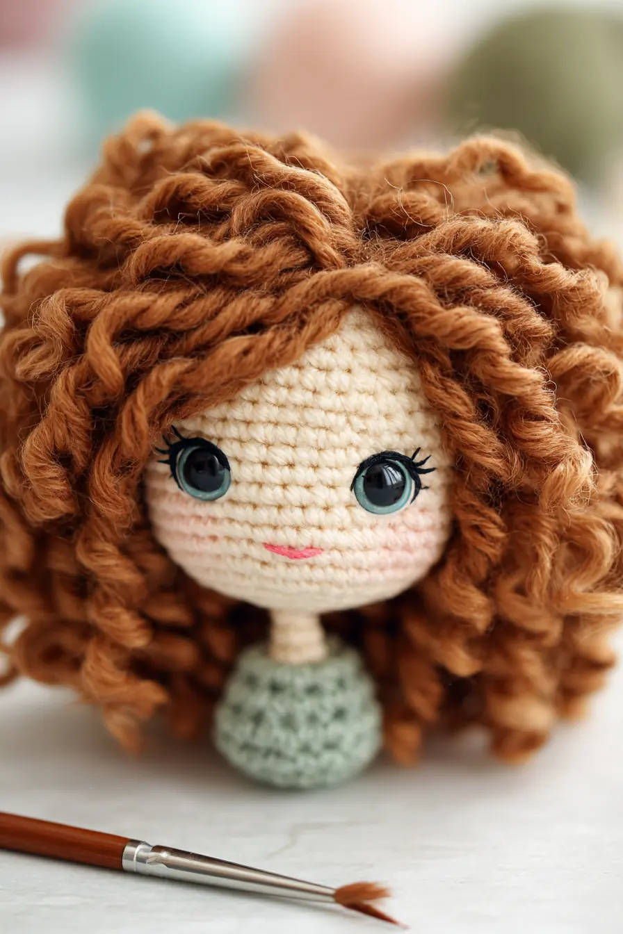 Curly-Haired Amigurumi Doll Head — Crochet Pattern Essentials