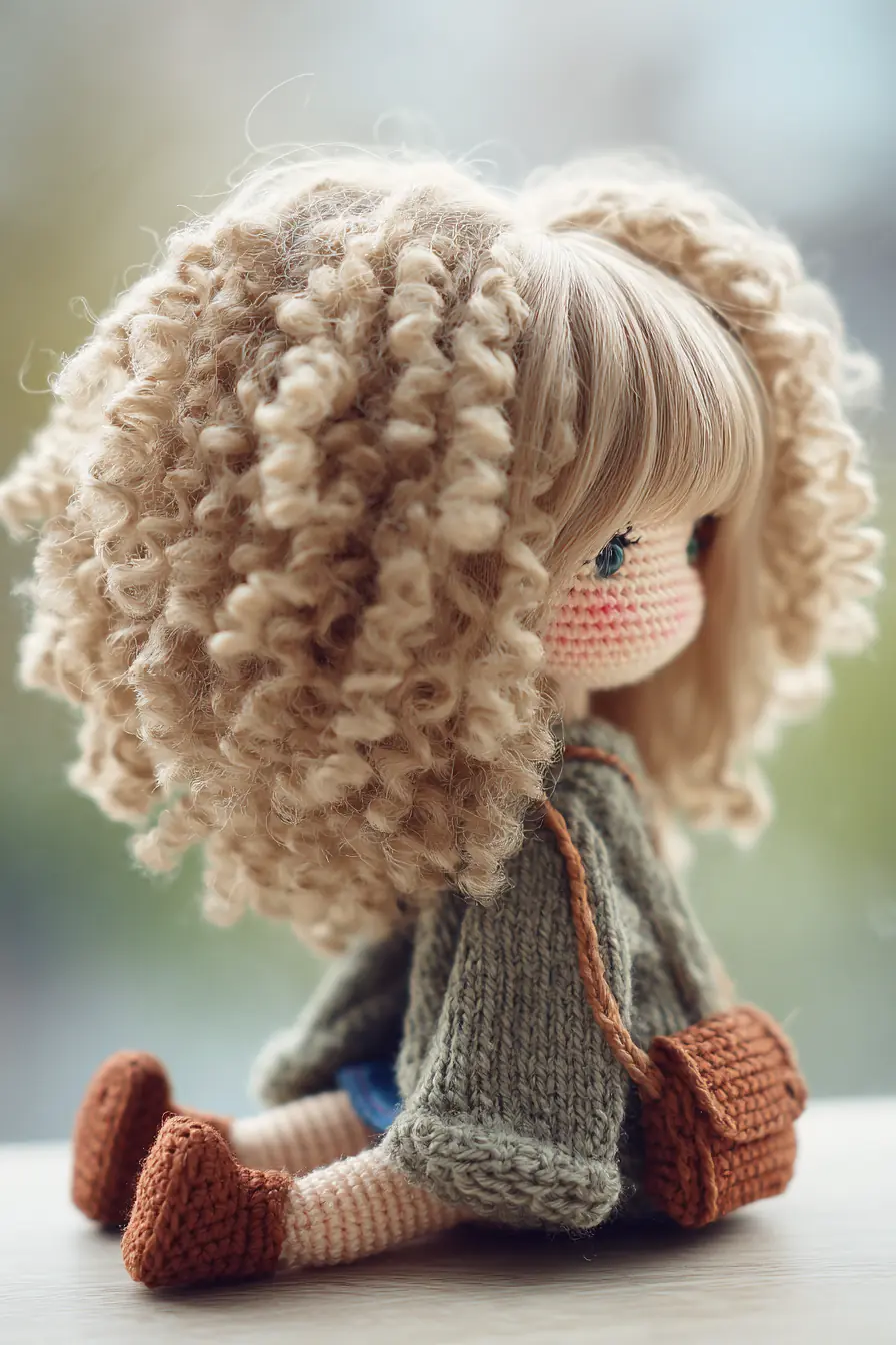 Curly-Haired Amigurumi Doll — Crochet Pattern with Single Crochet Body & Wig