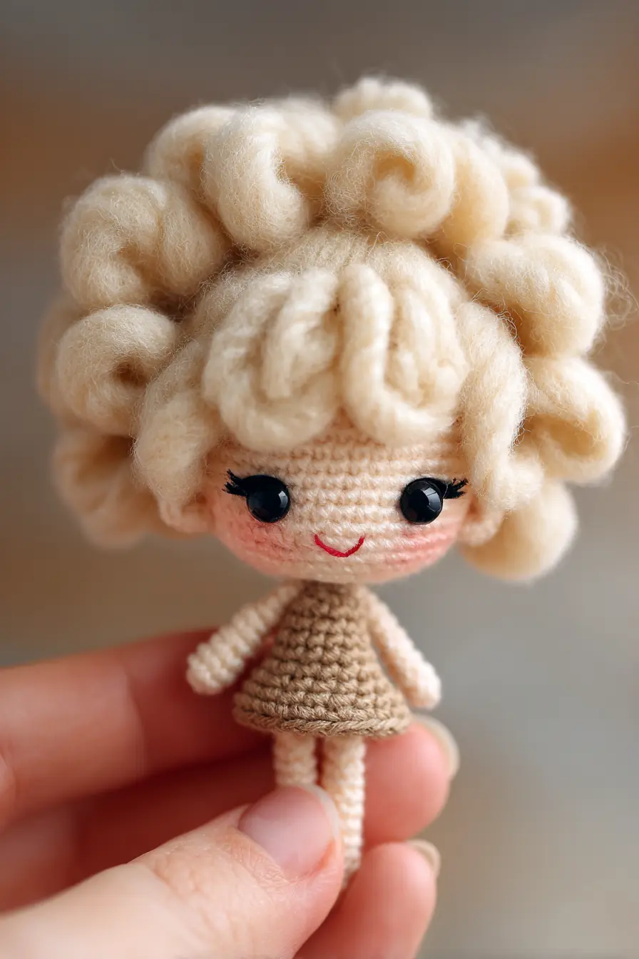 Curly‑Haired Mini Amigurumi Doll — Tiny Crochet Doll Pattern & Tips