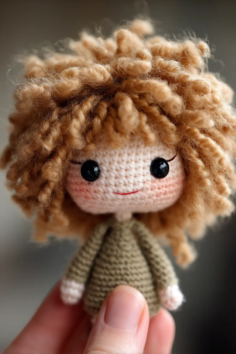 Curly‑Haired Amigurumi Doll — Small Crochet Doll Pattern