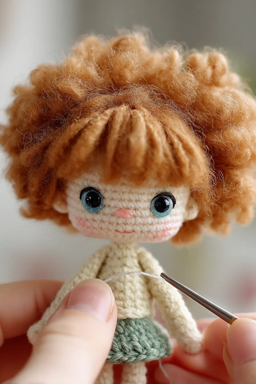Curly‑Haired Amigurumi Doll — Crochet Materials, Stitches & Safety Tips