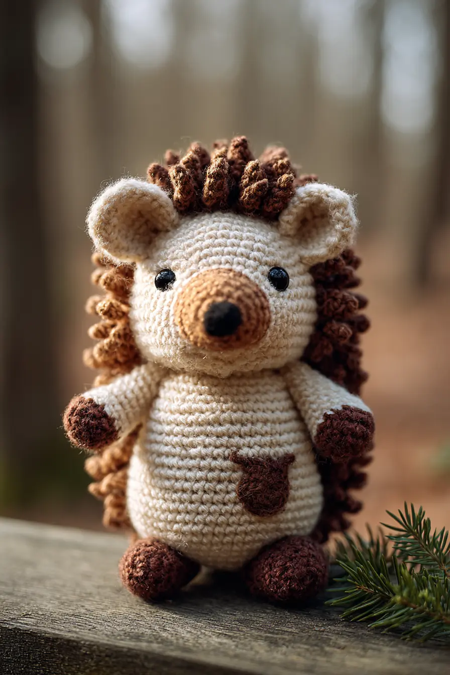 Cute Hedgehog Amigurumi Pattern — Crochet Single Crochet, Loop Stitch Spines