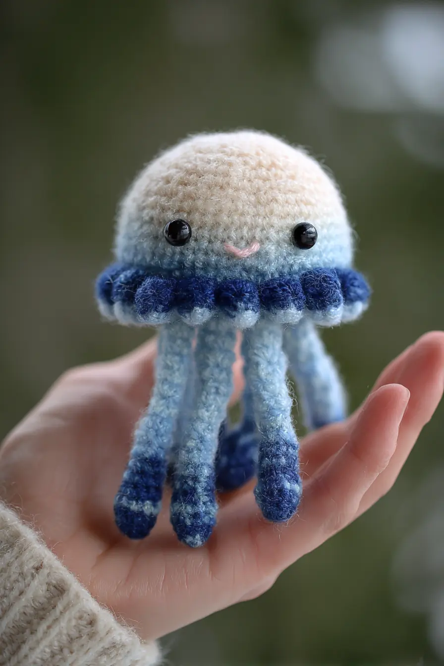 Cute Ombre Amigurumi Jellyfish Crochet — Small Plush Toy Pattern