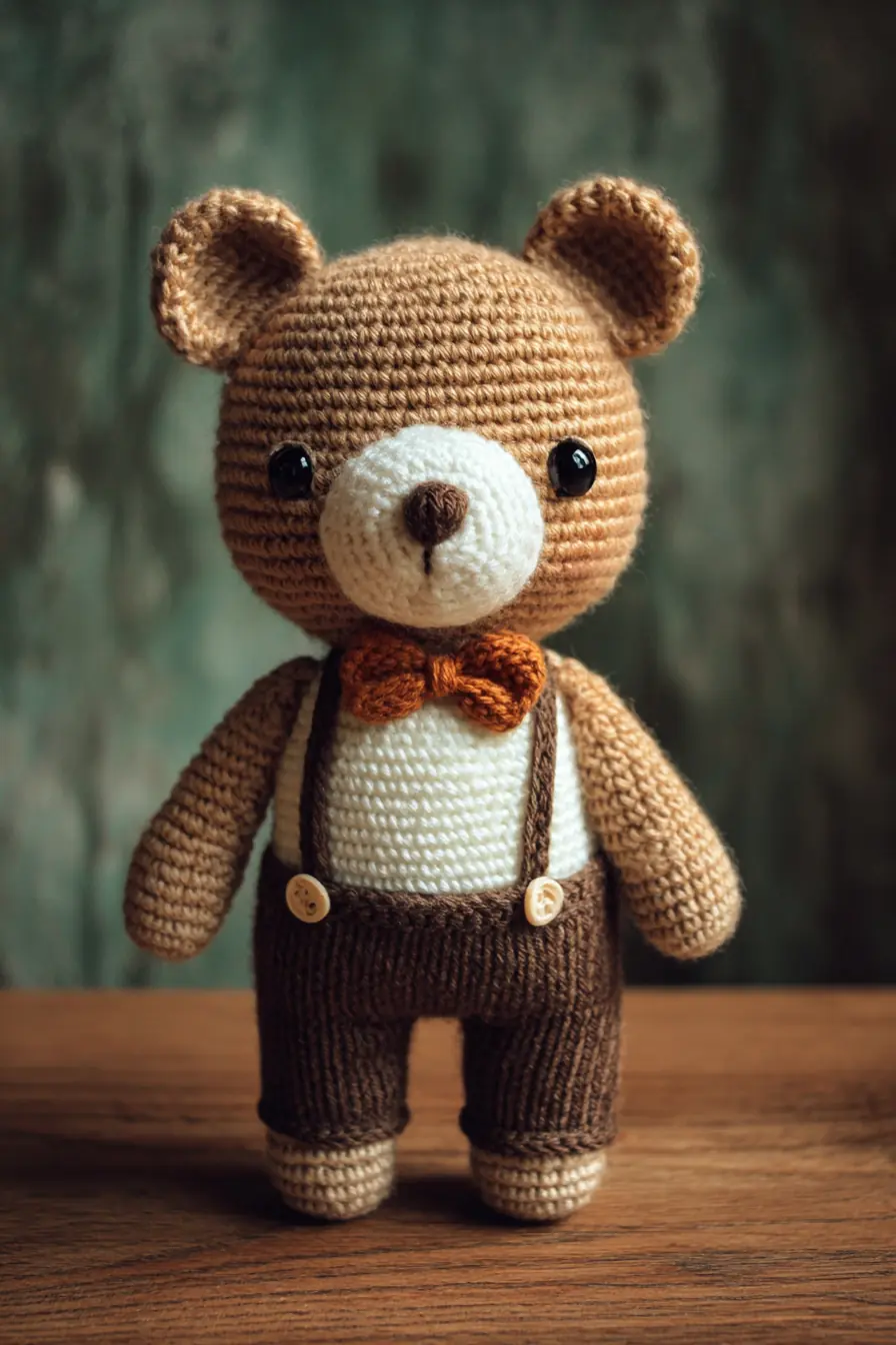 Cute Amigurumi Bear Crochet Pattern — Worsted Yarn Stuffed Toy