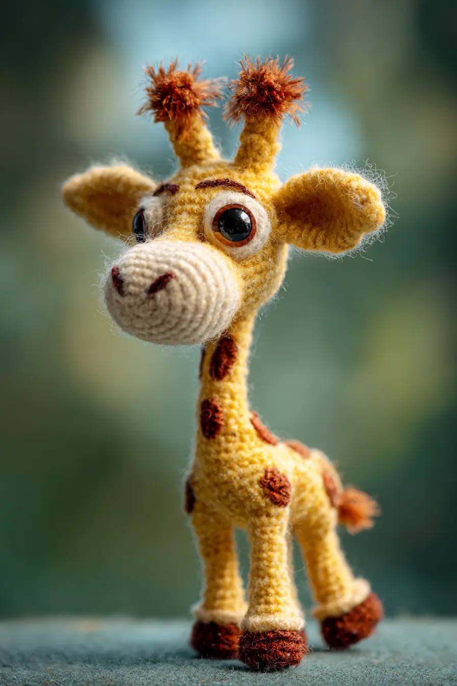 Cute Amigurumi Giraffe Crochet Pattern — Baby Toy with Tufted Horns