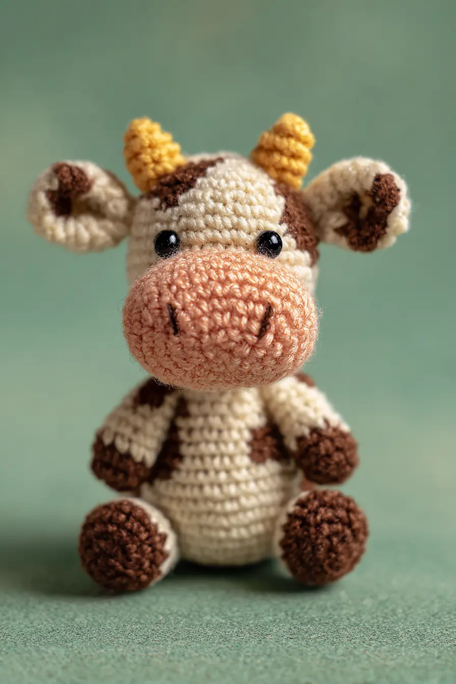 Cute Amigurumi Cow — Small Crochet Cow Toy Pattern (sc, inc, dec)