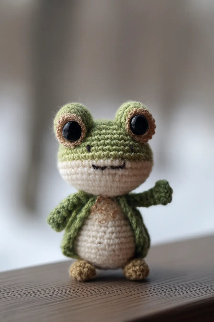 Cute Amigurumi Frog Crochet Pattern — Small Green Frog (DK yarn, 10–12 cm)
