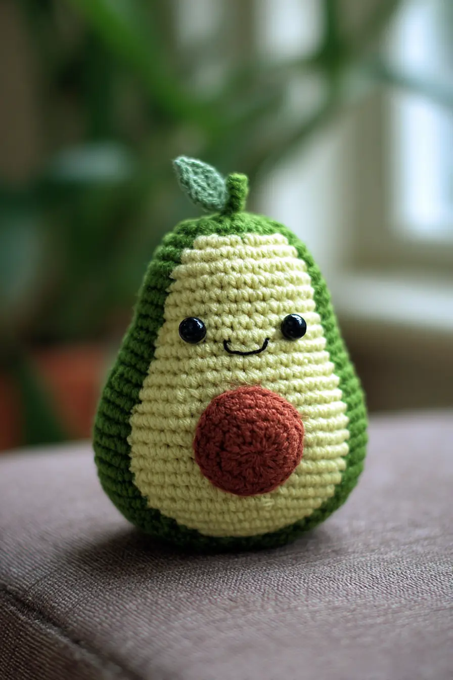 Cute Amigurumi Avocado Plush — Easy Crochet Pattern (Small Size)