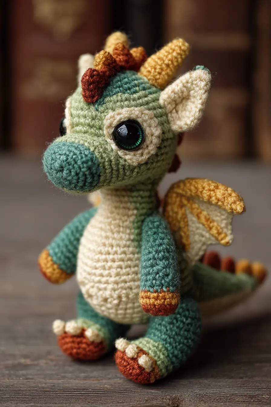 Cute Green Baby Dragon Amigurumi – Crochet Pattern for a Small Plush Toy