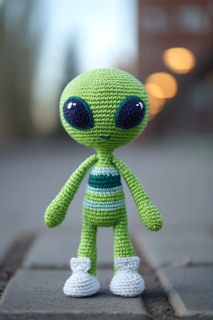 Cute Green Amigurumi Alien Crochet Doll — Pattern & Tips (approx. 20 cm)