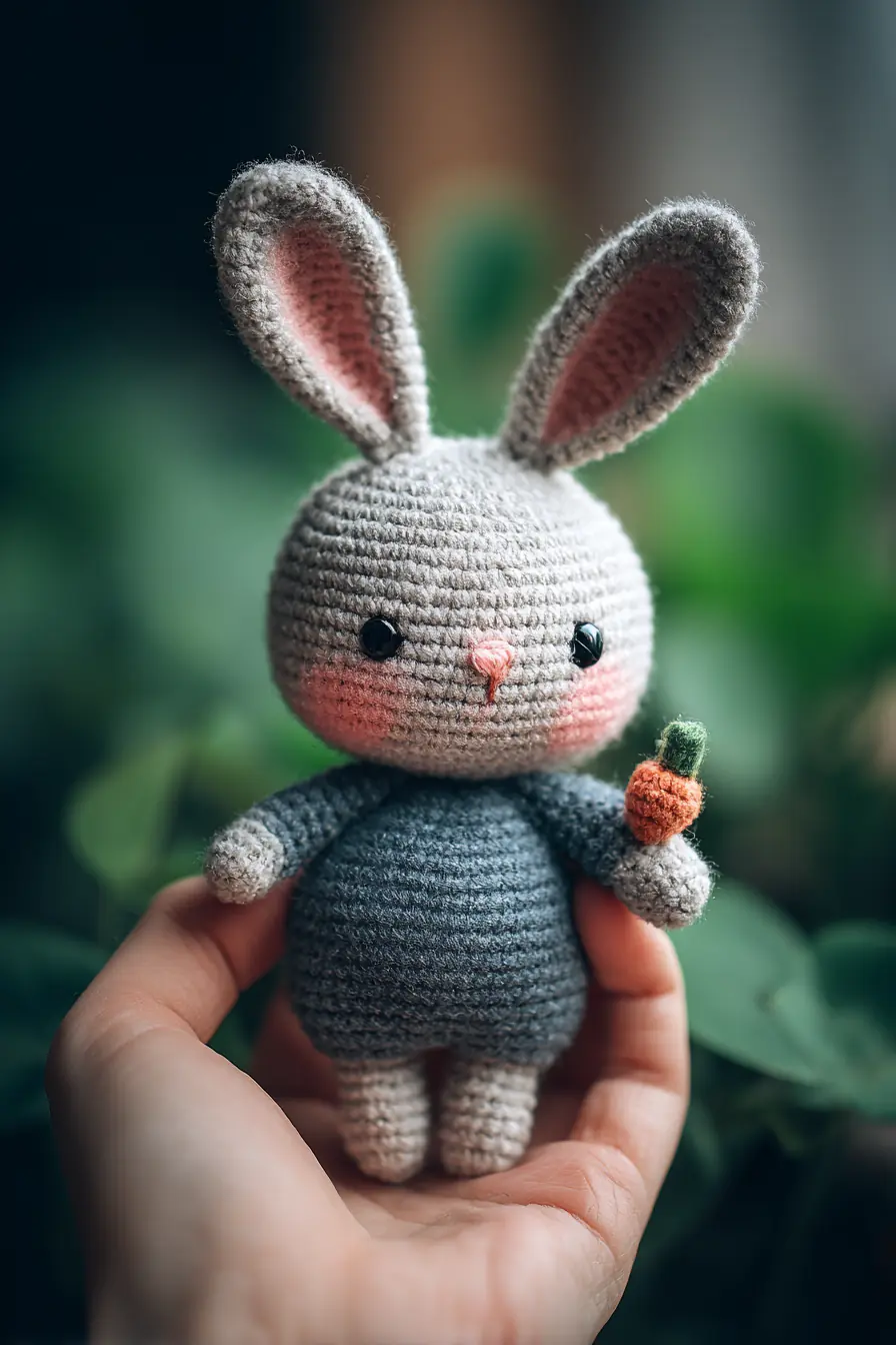 Cute Crochet Amigurumi Bunny — Small Plush Bunny Pattern with Carrot
