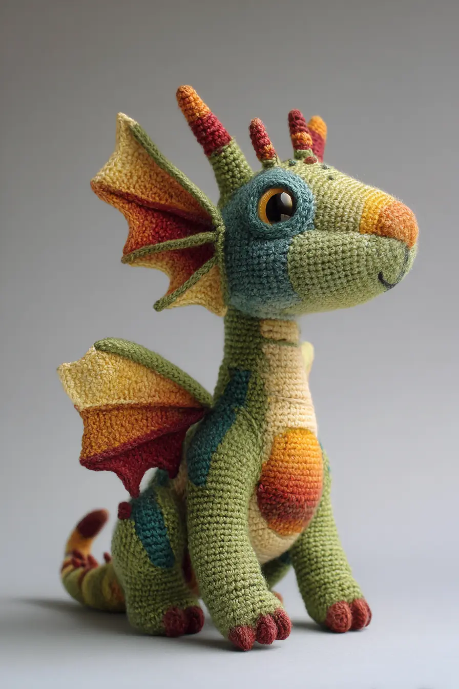 Cute Crochet Dragon Amigurumi Pattern — Worsted Yarn, Safety Eyes