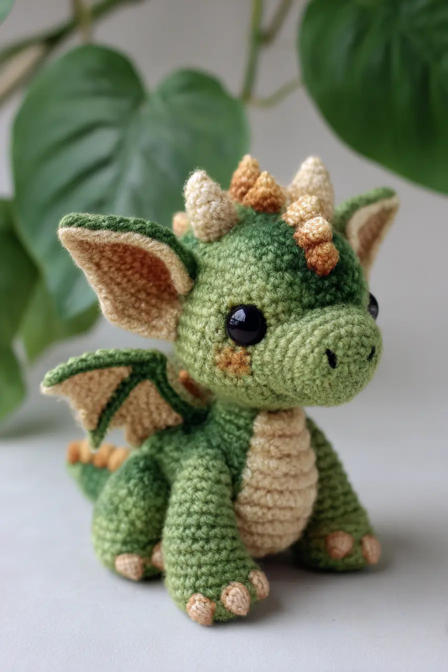 Sweet Baby Dragon Amigurumi Crochet Pattern — Worsted Yarn, Small Plush