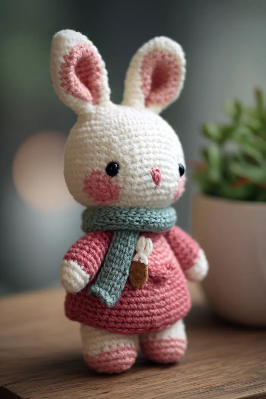 Sweet Amigurumi Bunny Doll - Crochet Pattern with Scarf and Dress (6–7 in)