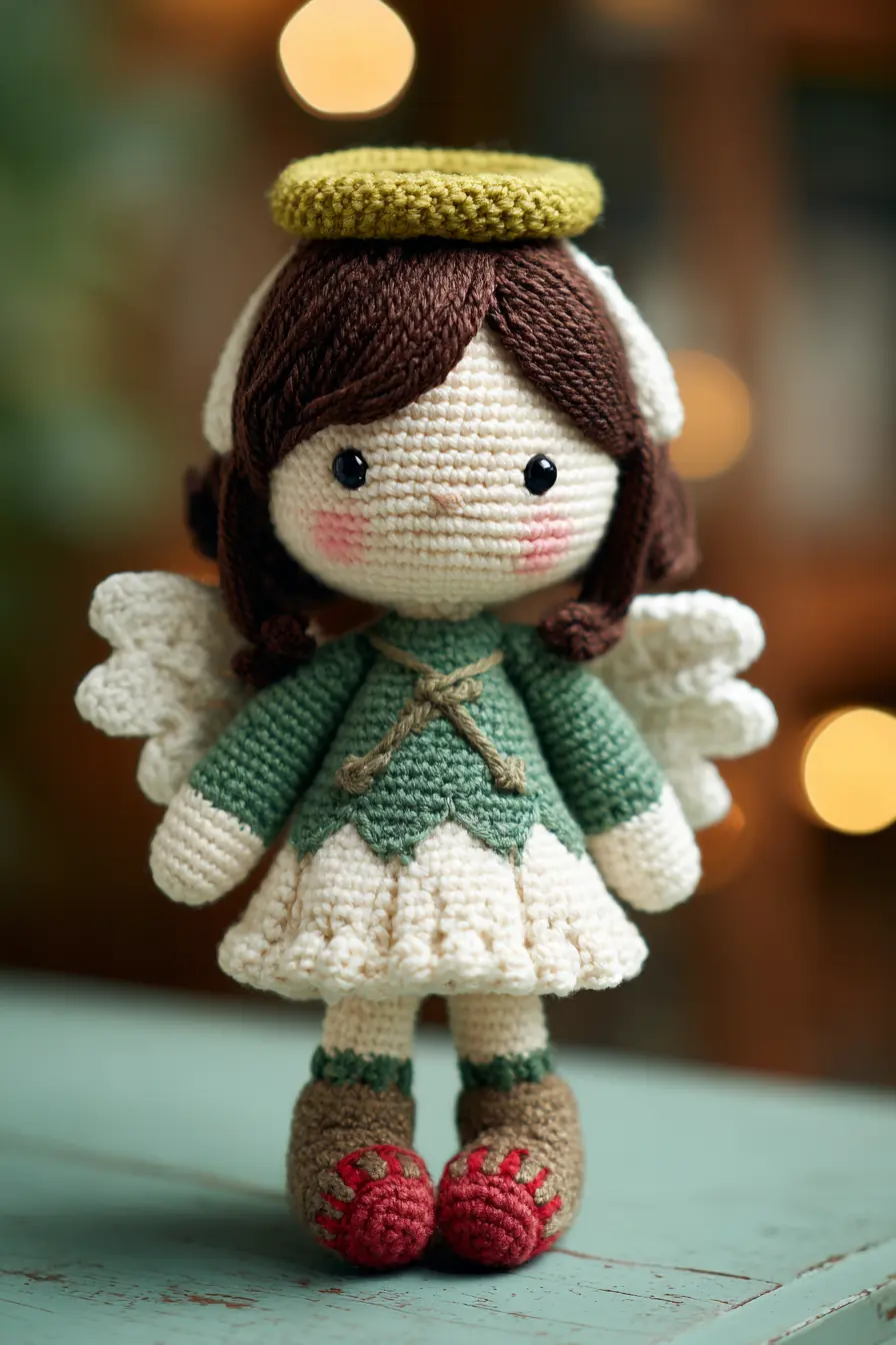 Sweet Angel Amigurumi — DK/Worsted Crochet Doll, 3.5–4mm Hook, ~20 cm