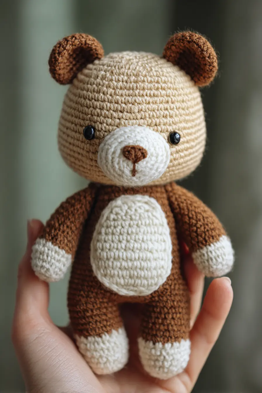 Sweet Two‑Tone Amigurumi Bear — Crochet Pattern for a Small Teddy (6–7 in)