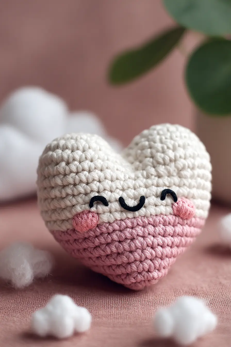 Two-Tone Heart Amigurumi — Crochet Materials, Stitches & Safety Tips