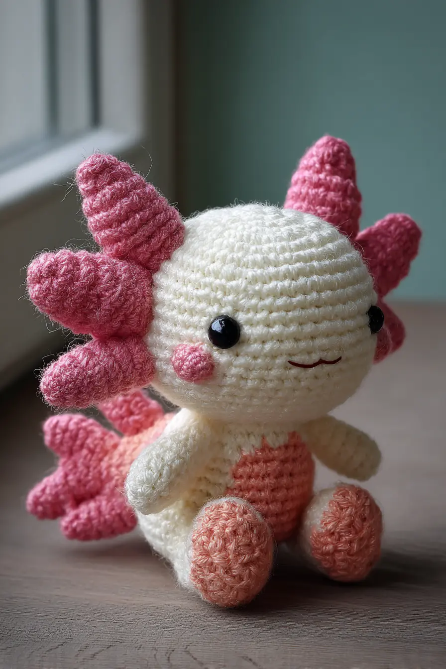 Axolotl Amigurumi Crochet — Cute Cotton Amigurumi Toy (DK/Light Worsted)